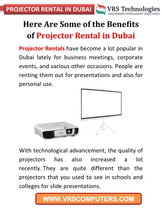 Here Are Some of The Benefits of Projector Rental In Dubai