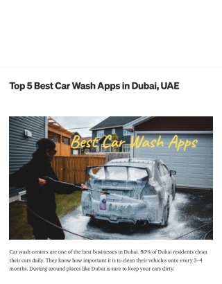 Top 5 Best Car Wash Apps in Dubai, UAE