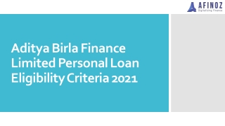 Check Aditya Birla Finance Limited Personal Loan Eligibility Criteria 2021