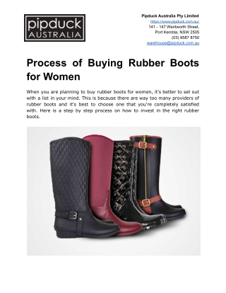 Process of Buying Rubber Boots for Women
