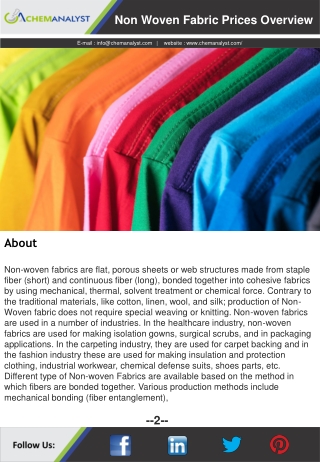 Non Woven Fabric Prices, News, Supply and Demand | ChemAnalyst