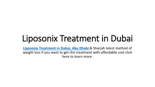 Liposonix Treatment in Dubai