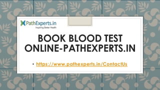 Book Blood Test Online-Pathexperts.in