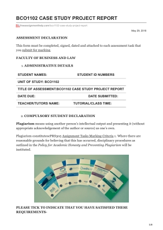 BCO1102 CASE STUDY PROJECT REPORT