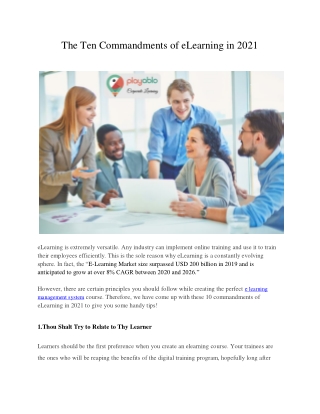 The Ten Commandments of eLearning in 2021