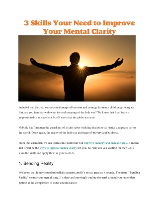 Ways to improve mental clarity