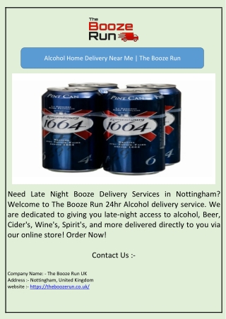 Alcohol Home Delivery Near Me | The Booze Run