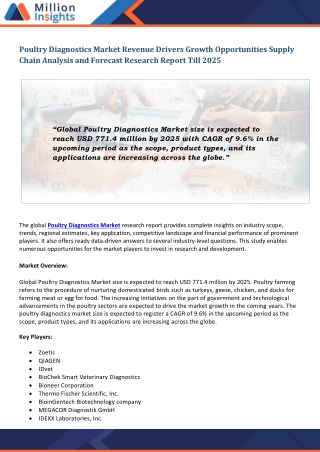 Poultry Diagnostics Market