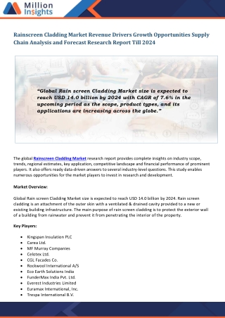 Rainscreen Cladding Market