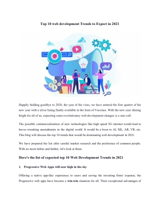 Top 10 web development Trends to Expect in 2021