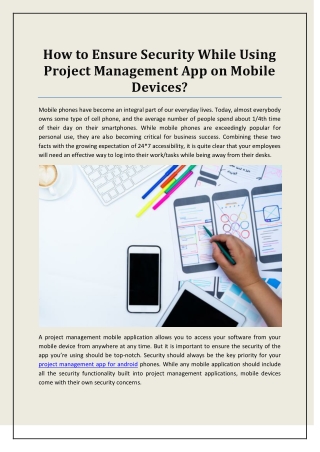 How to Ensure Security While Using Project Management App on Mobile Devices?
