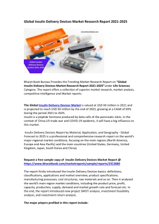 Global Insulin Delivery Devices Market Research Report 2021-2025