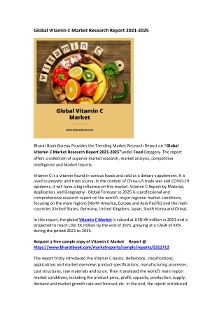 Global Vitamin C Market Research Report 2021-2025