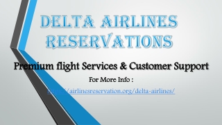 Booking is Easy & Affordable with Delta Airlines Reservations