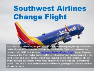 Southwest Airlines Change Flight