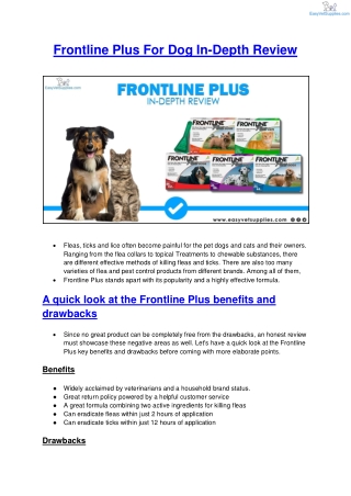 Frontline Plus For Dog In-Depth ReviewP-Blog-PDF- Easyvetsupplies