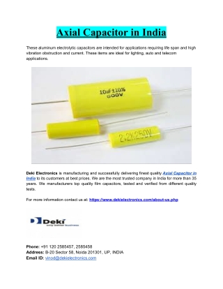 Axial Capacitor in India