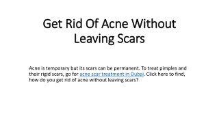 Get Rid Of Acne Without Leaving Scars