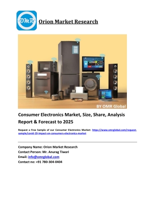 Consumer Electronics Market Trends, Size, Competitive Analysis and Forecast 2019-2025