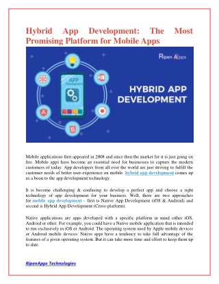 Hybrid App Development: The Most Promising Platform for Mobile Apps