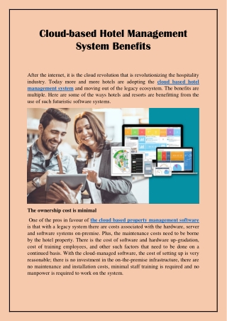Cloud-based Hotel Management System Benefits