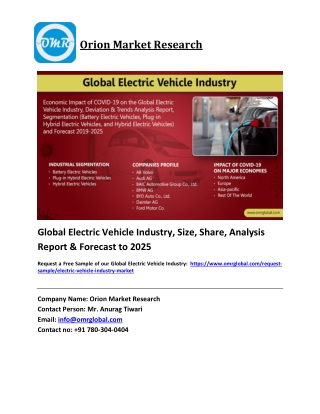 Global Electric Vehicle Industry Size, Share, Analysis, Industry Report and Forecast 2019-2025