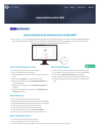 Solved: Avira Antivirus Error 500 | clean-my-pc.com
