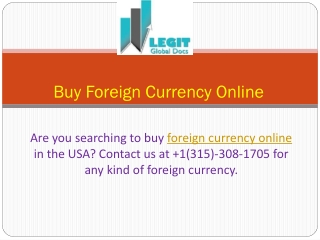 Buy Foreign Currency Online