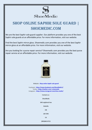 Shop online Saphir sole guard | Shoemedic.com