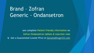 Generic Ondansetron Brand Zofran Tablet Cost, Dosage, Uses, Side Effects