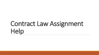 Contract law assignment help