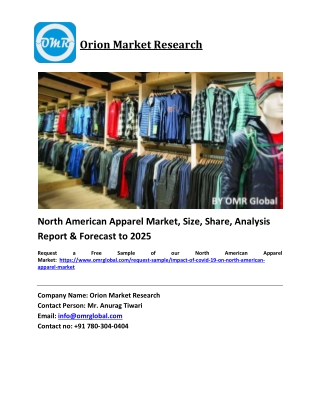 North American Apparel Market Trends, Size, Competitive Analysis and Forecast 2019-2025