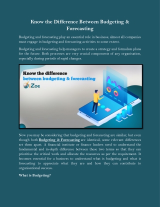 Know the Difference Between Budgeting & Forecasting