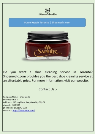 Purse Repair Toronto | Shoemedic.com