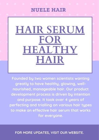 Hair Serum for Healthy Hair - Nuele Hair