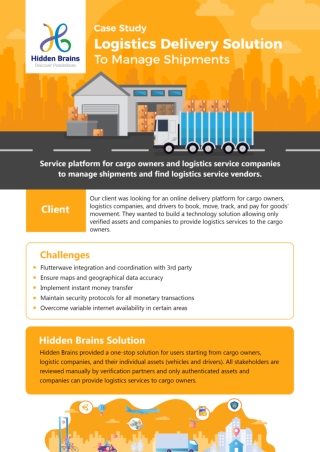 Logistics Delivery Solution To Manage Shipments - Hidden Brains