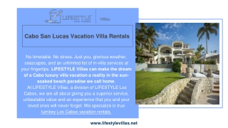 Cabo San Lucas Vacation Villa Rentals