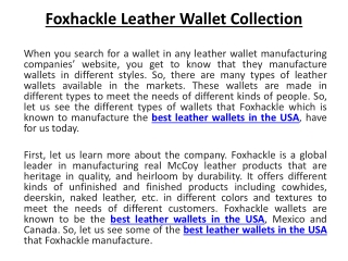 Best Leather Wallet in USA