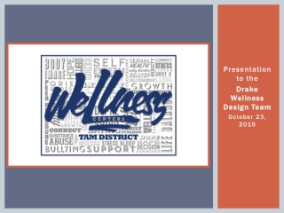 Presentation to the Drake Wellness Design Team October 23, 2015
