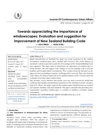 Towards appreciating the importance of windowscapes: Evaluation and suggestion for improvement of New Zealand Building C