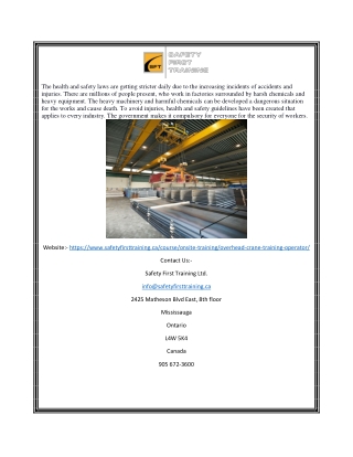 Get Overhead Crane Training Operator Certification