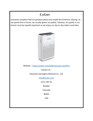 Air Purifier For Large Room USA | Colzer