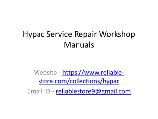 Hypac Service Repair Workshop Manuals