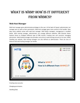 What is WHM? How is it different from WHMCS?