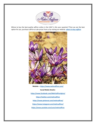 Where to Buy Saffron | Mehrsaffron.com