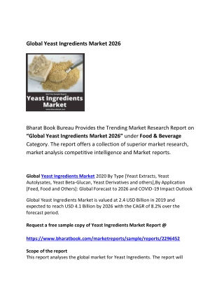 Global Yeast Ingredients Market 2026