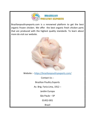 Wholesale Frozen Chicken Distributors Online | Brazilianpoultryexports.com