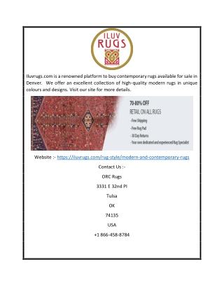 Buy Online Contemporary Rugs in Denver | Iluvrugs.com