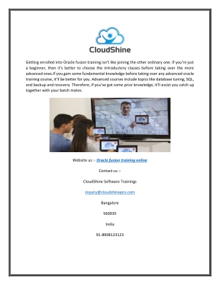 Oracle Fusion Training Online | CloudShine