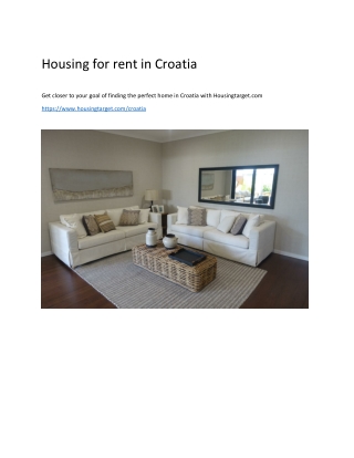 Housing for rent in Croatia